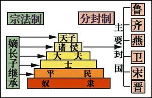 宗法制和分封制示意图