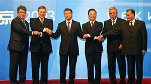 2003年9月23日，上海合作组织成员国集体合影