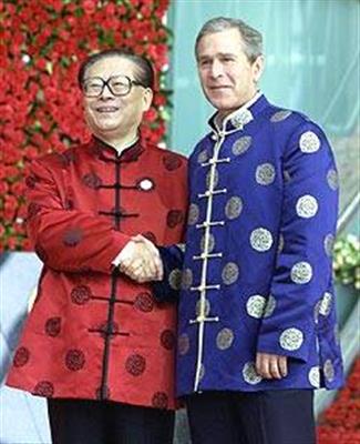 江泽民与美国总统小布什